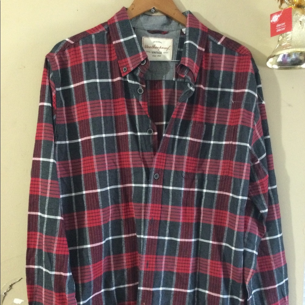 Weatherproof Vintage Button Front Men’s Large Striped